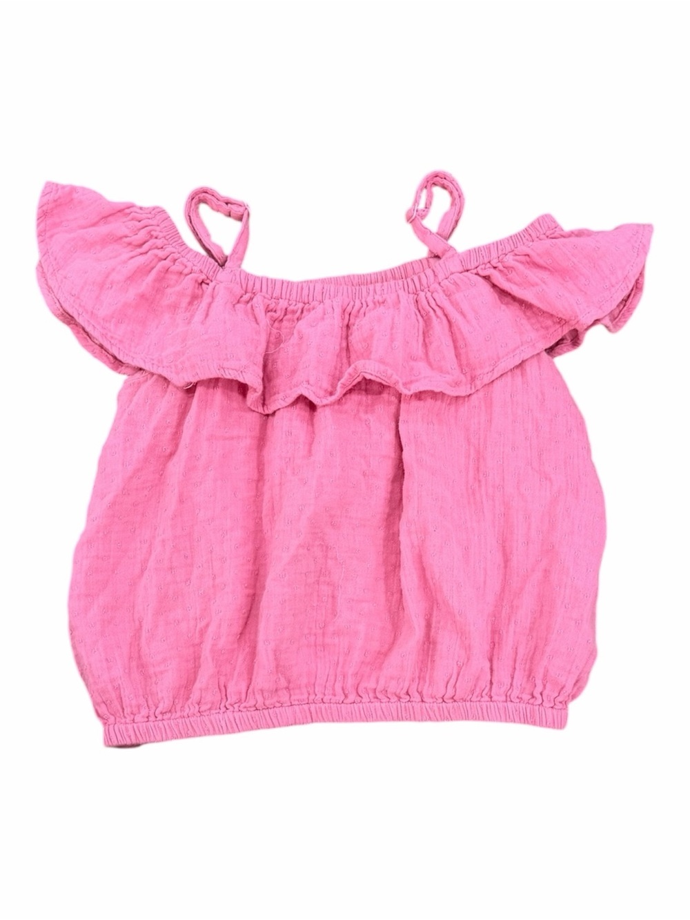 Old Navy Girls Pink Ruffle Off-Shoulder Swiss Dot Tank Top L